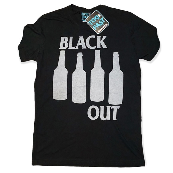NWT Mens Too Fast Black Out graphic t shirt - Picture 2 of 4